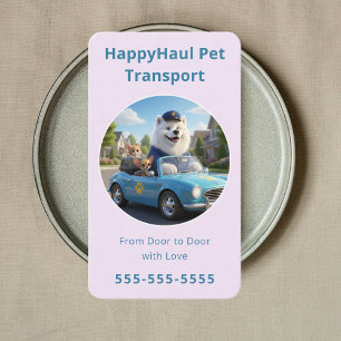 Tarjeta De Visita Servicio de Taxi y Transporte de Mascotas de Lujo