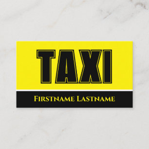 Tarjeta De Visita Servicio de taxistas nocturnos TAXI amarillo negro
