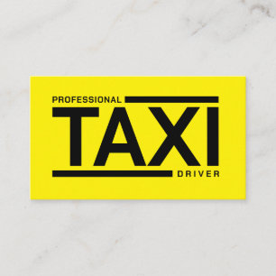 Tarjeta De Visita Servicio de taxistas profesional TAXI amarillo neg