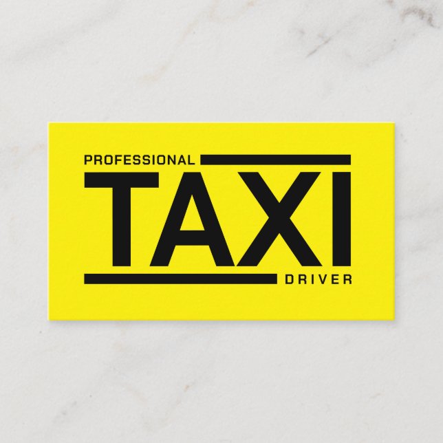 Tarjeta De Visita Servicio de taxistas profesional TAXI amarillo neg (Anverso)