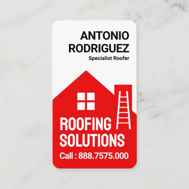 Tarjeta De Visita Servicio de techos rojos (Anverso)