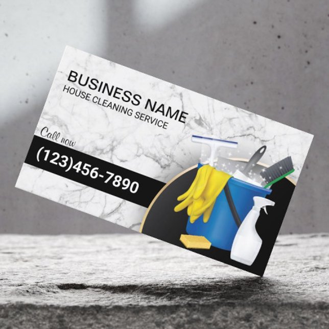 Tarjeta De Visita Servicio de tintorería Maid Houston Trendy Marble (Subido por el creador)