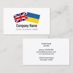 Tarjeta De Visita servicio de traducción inglés británico de Ucrania