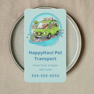 Tarjeta De Visita Servicio de transporte de mascotas Chófer de masco