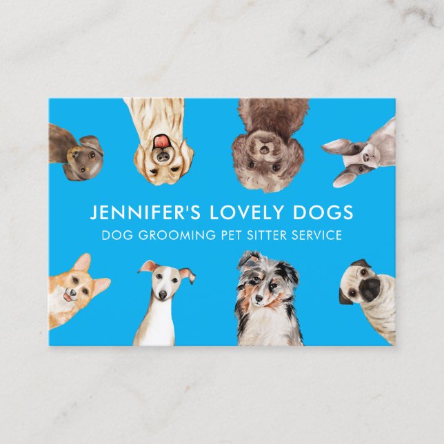 Tarjeta De Visita Servicio de visita de cachorros (Anverso)