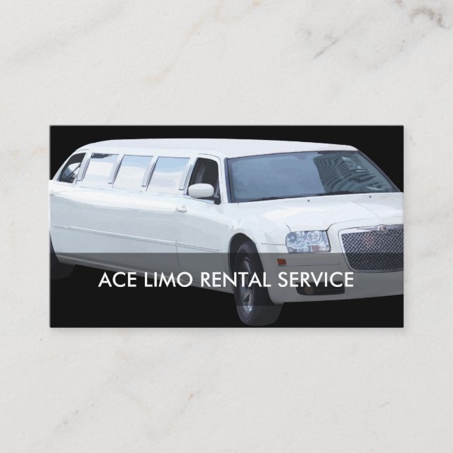 Tarjeta De Visita Servicio del alquiler del Limo (Anverso)