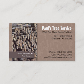 Tarjeta De Visita Servicio del árbol/tarjeta de visita de la leña