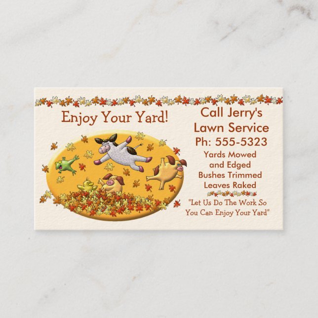 Tarjeta De Visita Servicio del césped (Anverso)