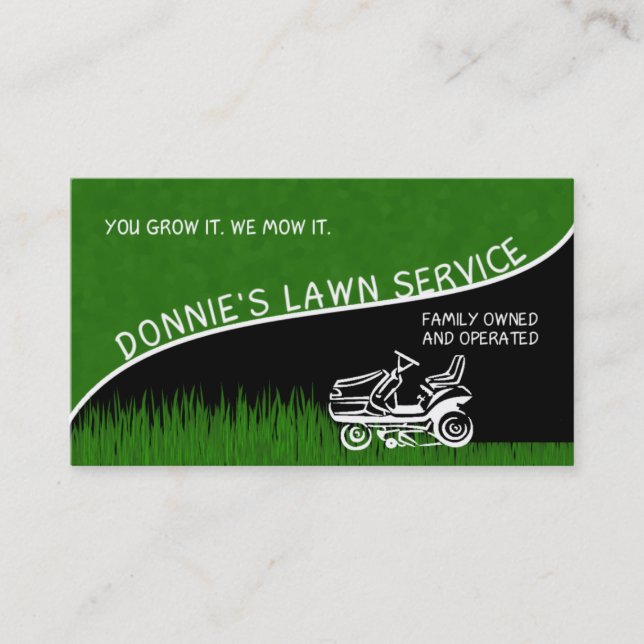 Tarjeta De Visita Servicio del césped de Donnie (Anverso)