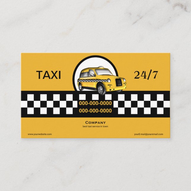 Tarjeta De Visita Servicio del taxi (Anverso)