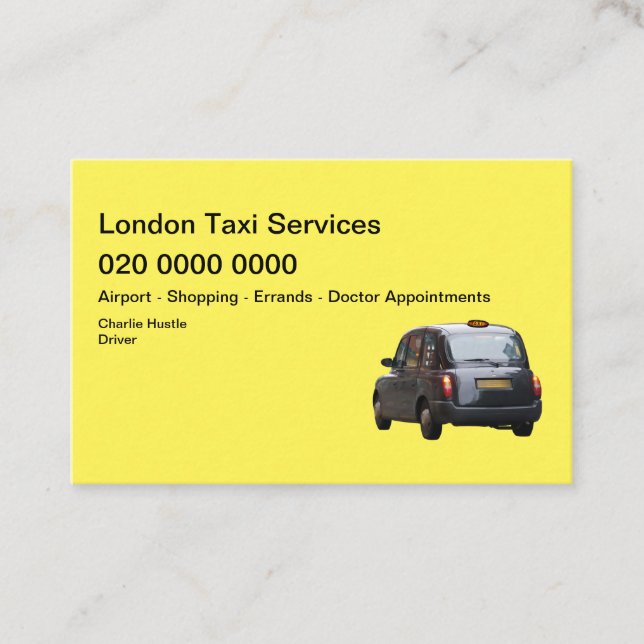 Tarjeta De Visita Servicio del taxi de Londres (Anverso)