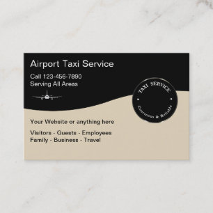 Tarjeta De Visita Servicio del taxi del aeropuerto moderno