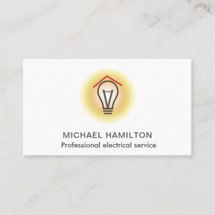 Tarjeta De Visita Servicio eléctrico del logotipo de la bombilla de