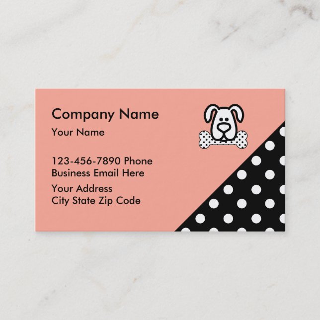 Tarjeta De Visita Servicio elegante del mascota (Anverso)