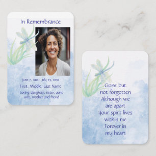 Tarjeta De Visita Servicio en memoria gracias a Dragonfly Watercolor