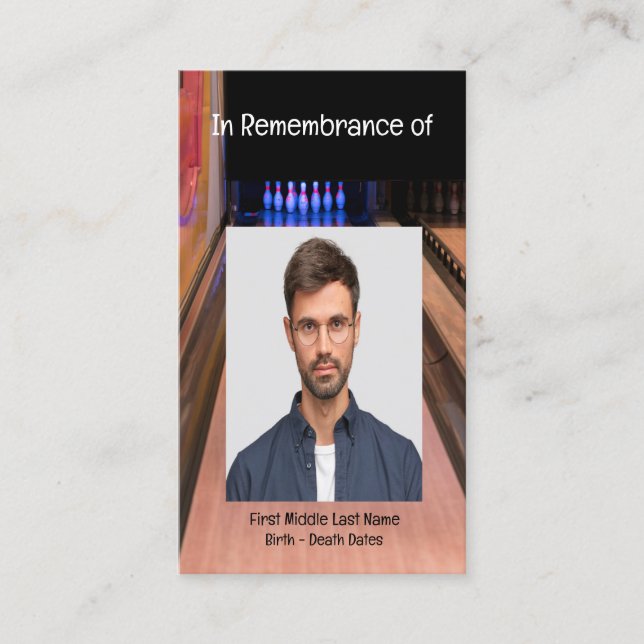 Tarjeta De Visita Servicio en memoria Invite a Bowling Lane Bowler (Anverso)