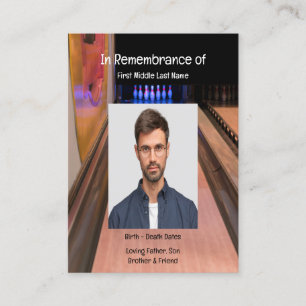 Tarjeta De Visita Servicio en memoria Invite a Bowling Lane Bowler
