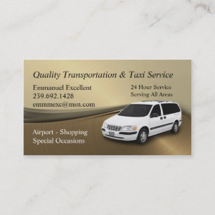 Tarjeta De Visita Servicio excelente del taxi de Manuel