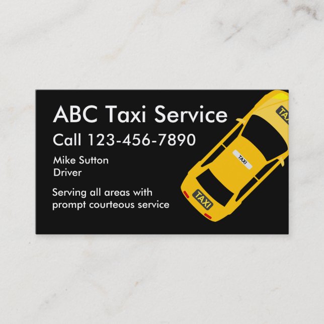 Tarjeta De Visita Servicio fresco Businesscards del taxi (Anverso)