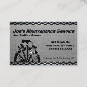 Tarjeta De Visita Servicio Handyman de reparación de mantenimiento