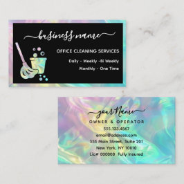 Tarjeta De Visita Servicio Holográfico de Limpieza de Office