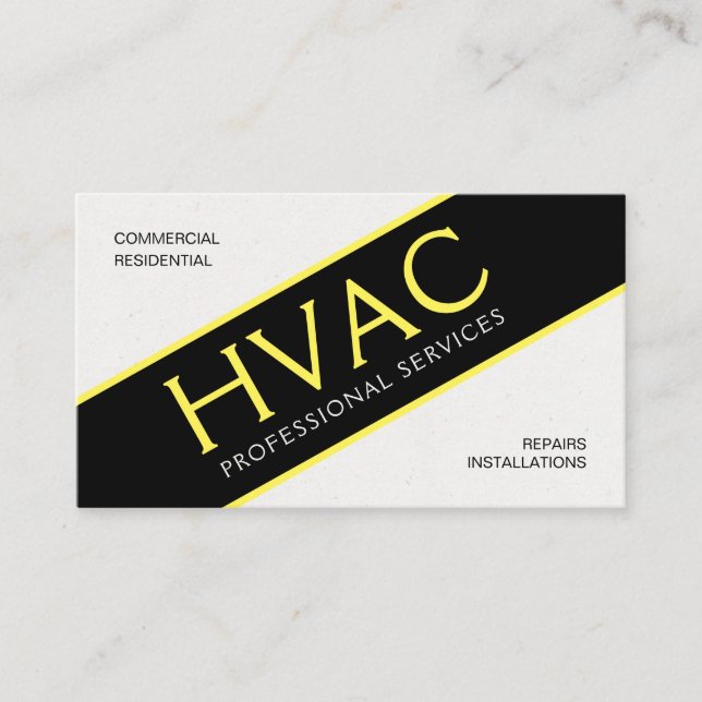 Tarjeta De Visita Servicio HVAC amarillo (Anverso)