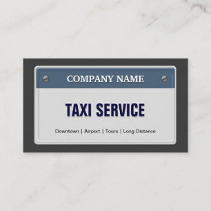 Tarjeta De Visita Servicio Limo & Taxi - Plate con licencia de Guay