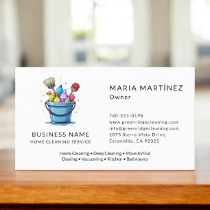 Tarjeta De Visita Servicio Maid de limpieza residencial profesional