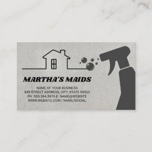 Tarjeta De Visita Servicio Maid Limpieza de rociado Casa