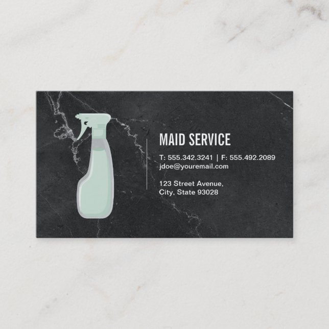 Tarjeta De Visita Servicio Maid | Mármol (Anverso)