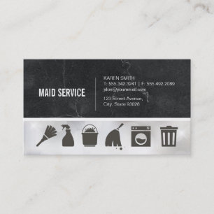 Tarjeta De Visita Servicio Maid   Mármol   Funda de limpieza