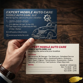 Tarjeta De Visita Servicio Mecánico de Reparación de Autos y Especia