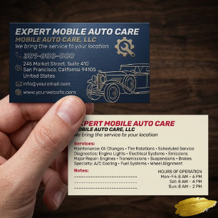 Tarjeta De Visita Servicio Mecánico de Reparación de Autos y Especia