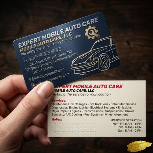 Tarjeta De Visita Servicio Mecánico de Reparación de Autos y Especia