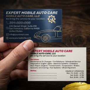 Tarjeta De Visita Servicio Mecánico de Reparación de Autos y Especia