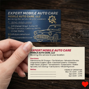 Tarjeta De Visita Servicio Mecánico de Reparación de Autos y Especia