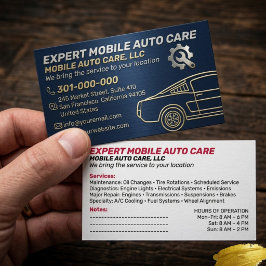 Tarjeta De Visita Servicio Mecánico de Reparación de Autos y Especia