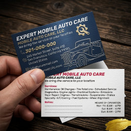 Tarjeta De Visita Servicio Mecánico de Reparación de Autos y Especia