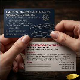 Tarjeta De Visita Servicio Mecánico Reparación Automática y Especial