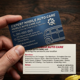 Tarjeta De Visita Servicio Mecánico Reparación Automática y Especial