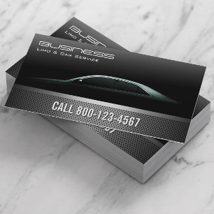 Tarjeta De Visita Servicio Metálico Profesional Limo & Taxi