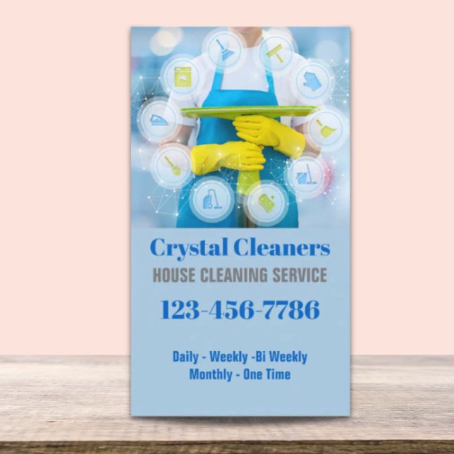 Tarjeta De Visita Servicio moderno de empleada doméstica (Modern Housekeeping Housekeeper Maid Service Business Card)