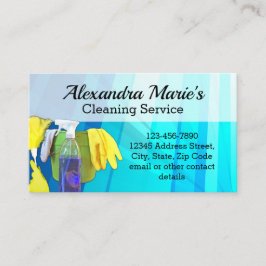 Tarjeta De Visita Servicio moderno de limpieza azul