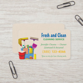 Tarjeta De Visita Servicio moderno de limpieza de cubos