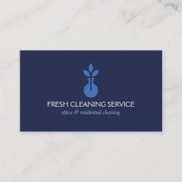 Tarjeta De Visita Servicio moderno de limpieza de logotipos azules y