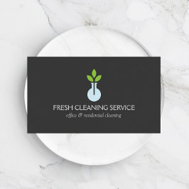 Tarjeta De Visita Servicio moderno de limpieza de logotipos de las c