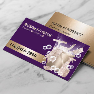 Tarjeta De Visita Servicio moderno de limpieza de moradas y casas de