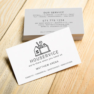 Tarjeta De Visita Servicio moderno de mantenimiento de contratistas