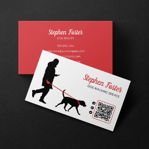Tarjeta De Visita Servicio Moderno de Paseo de Perros y Cuidado de M