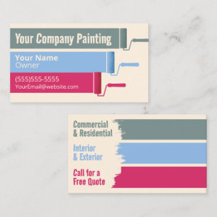 Tarjeta De Visita Servicio Moderno de Pintura Multicolor